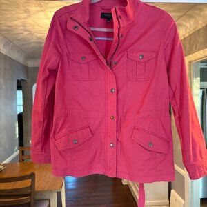 Talbots Coral Red Utility Jacket. Size M/Petite